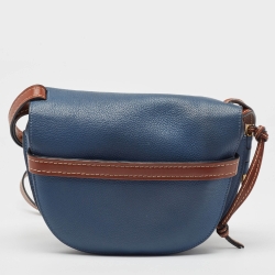 مملوكة مسبقًا Loewe Blue/Brown Leather Gate Shoulder Bag