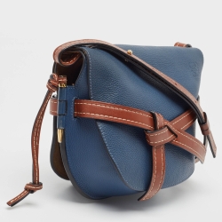 مملوكة مسبقًا Loewe Blue/Brown Leather Gate Shoulder Bag