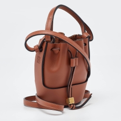 Pre Owned Loewe Brown Leather Nano Balloon Bucket Bag