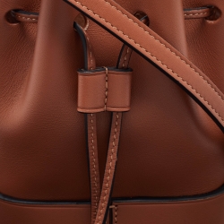 Pre Owned Loewe Brown Leather Nano Balloon Bucket Bag