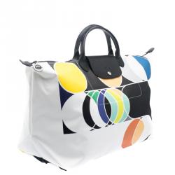 Pre Owned Longchamp Multicolor Printed Nylon Le Pliage Tote