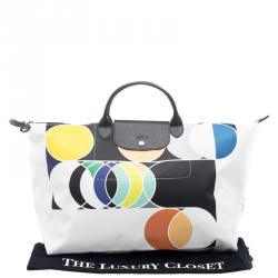 Pre Owned Longchamp Multicolor Printed Nylon Le Pliage Tote