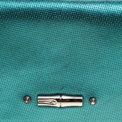 Longchamp Metallic Green Leather All Clutch 