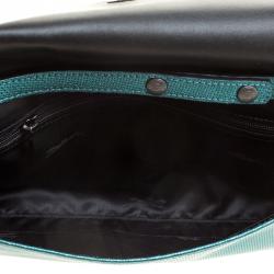 Longchamp Metallic Green Leather All Clutch 