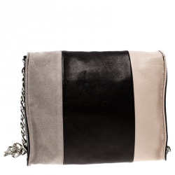Pre Owned Longchamp Mutlicolor Leather Colorblock Art Walk Crossbody Bag