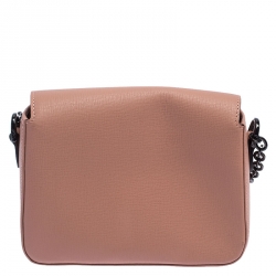 Pre Owned Longchamp Pink Leather Small Le Pliage Heritage Crossbody Bag 