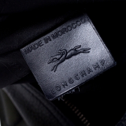 Pre Owned Longchamp Navy Blue Leather Le Foulonne Hobo