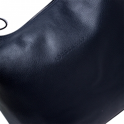 Pre Owned Longchamp Navy Blue Leather Le Foulonne Hobo