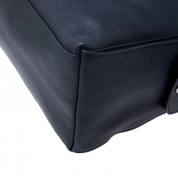 Pre Owned Longchamp Navy Blue Leather Le Foulonne Hobo