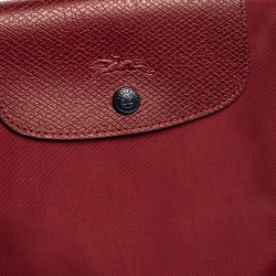 Pre Owned Longchamp Burgundy Nylon Le Pliage Tote