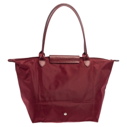 Pre Owned Longchamp Burgundy Nylon Le Pliage Tote
