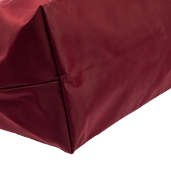 Pre Owned Longchamp Burgundy Nylon Le Pliage Tote