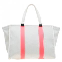 Pre Owned Longchamp Corail Canvas Large Nautique Zip Tote