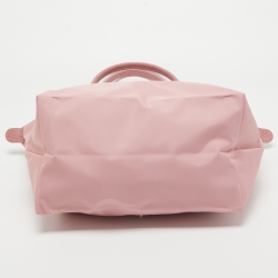 Pre Owned Longchamp Pink Nylon and Leather Medium Le Pliage Tote