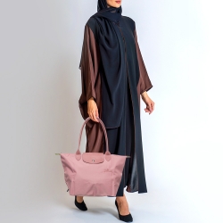 Pre Owned Longchamp Pink Nylon and Leather Medium Le Pliage Tote