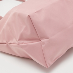 Pre Owned Longchamp Pink Nylon and Leather Medium Le Pliage Tote