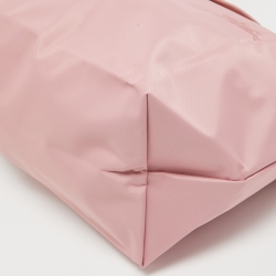 Pre Owned Longchamp Pink Nylon and Leather Medium Le Pliage Tote