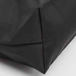 Pre Owned Longchamp Black Nylon and Leather Large Le Pliage Tote