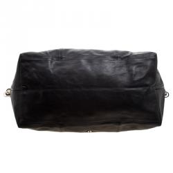 Pre Owned Long Champ Black Leather Oversize Le Pliage Tote