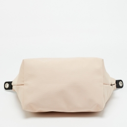 Pre Owned Longchamp Le Pliage Energy Black/Peach Leather and Nylon Tote