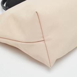 Pre Owned Longchamp Le Pliage Energy Black/Peach Leather and Nylon Tote