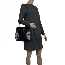 Longchamp Black Leather Mini Roseau Tote