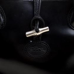 Longchamp Black Leather Mini Roseau Tote