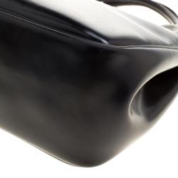 Longchamp Black Leather Mini Roseau Tote