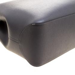 Pre Owned Longchamp Grey Leather Roseau Tote