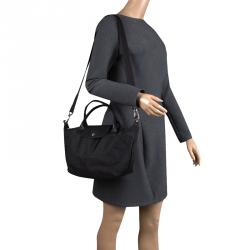 Pre Owned Longchamp Black Nylon Small Le Pliage Tote
