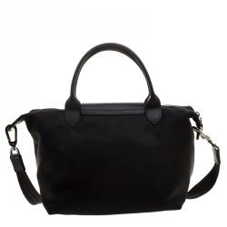 Pre Owned Longchamp Black Nylon Small Le Pliage Tote