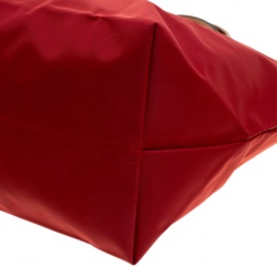 Pre Owned Longchamp Red Nylon Medium Le Pliage Tote