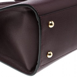 Pre Owned Longchamp Burgundy Leather Small Le Pliage Heritage Tote