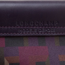 Pre Owned Longchamp Multicolor Printed Satin Medium Le Pliage Tote