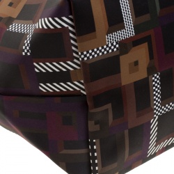 Pre Owned Longchamp Multicolor Printed Satin Medium Le Pliage Tote