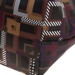 Pre Owned Longchamp Multicolor Printed Satin Medium Le Pliage Tote