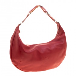 Longchamp Red Leather Hobo 
