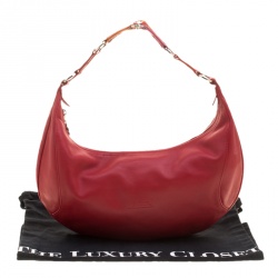 Longchamp Red Leather Hobo 