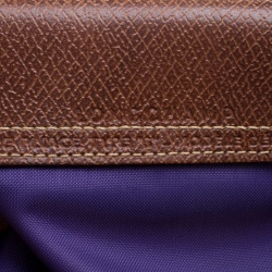 Pre Owned Longchamp Purple Nylon Medium Le Pliage Tote