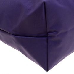 Pre Owned Longchamp Purple Nylon Medium Le Pliage Tote