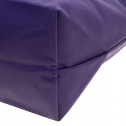 Pre Owned Longchamp Purple Nylon Medium Le Pliage Tote