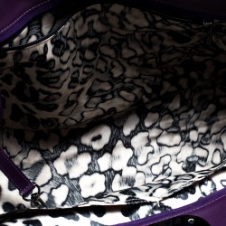 Longchamp Purple Python Embossed Leather Gatsby Tote