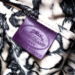 Longchamp Purple Python Embossed Leather Gatsby Tote