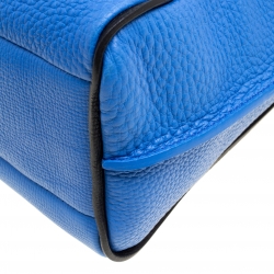 Pre Owned Longchamp Blue Textured Leather Penelope Fantaisie Tote