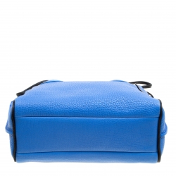 Pre Owned Longchamp Blue Textured Leather Penelope Fantaisie Tote