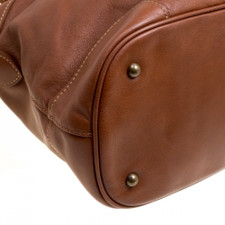 Longchamp Brown Leather Au Sultan Top Handle Bag