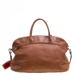 Longchamp Brown Leather Au Sultan Top Handle Bag
