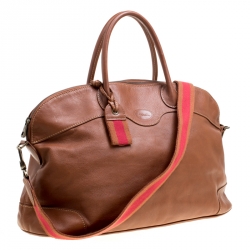 Longchamp Brown Leather Au Sultan Top Handle Bag