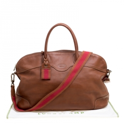 Longchamp Brown Leather Au Sultan Top Handle Bag