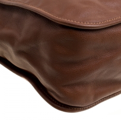 Longchamp Brown Leather Balzane Roots Top Handle Bag